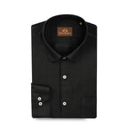 Black Pure Linen 60s Lea Shirt For Men