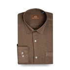 Coffee Brown Pure Linen 60s Lea Shirt For Men