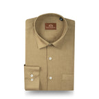 Khaki Pure Linen 60s Lea Shirt For Men