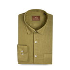 Dark Tan Pure Linen 60s Lea Shirt For Men