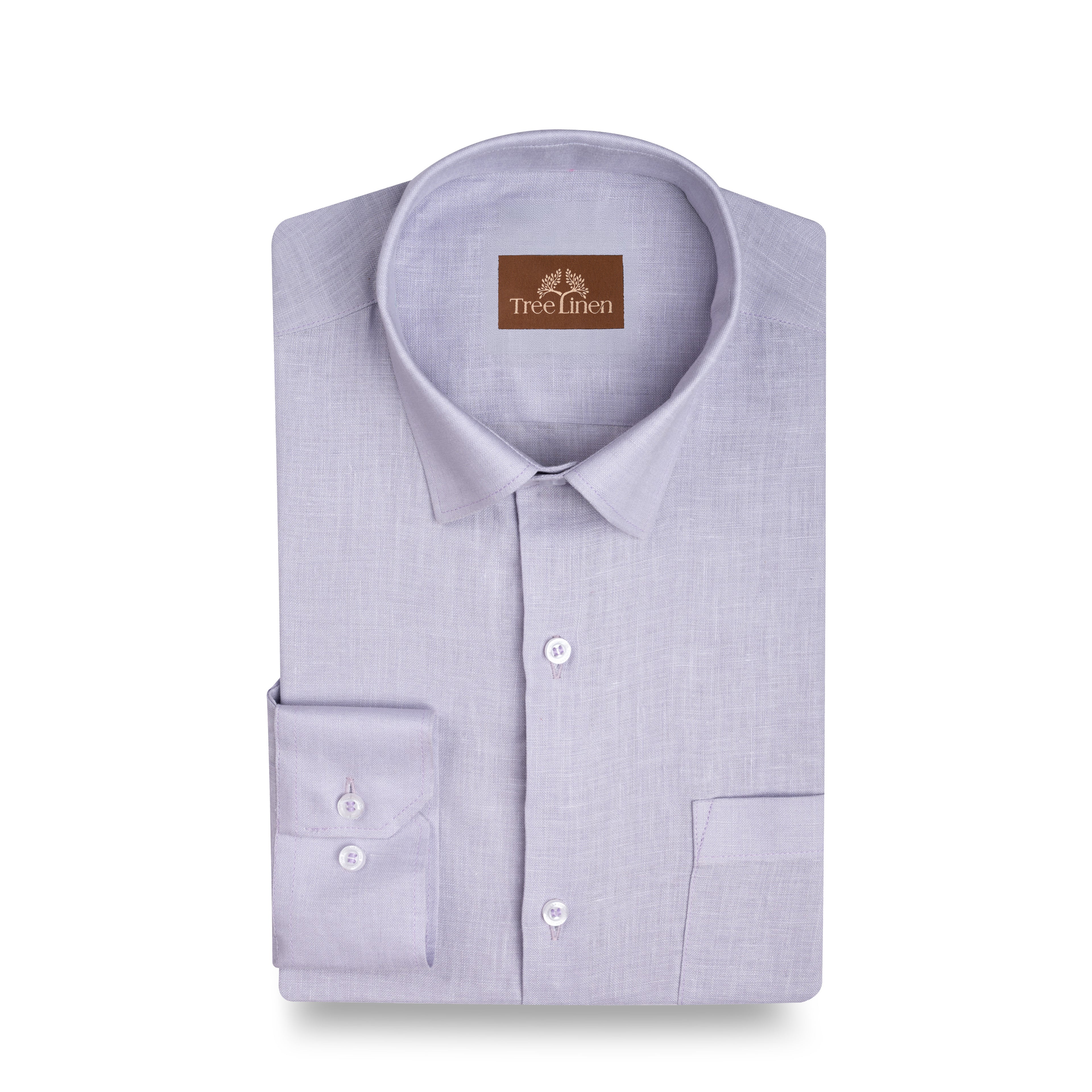 Lavender Pure Linen 60s Lea Shirt For Men