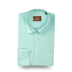 Sky Blue Pure Linen 60s Lea Shirt For Men