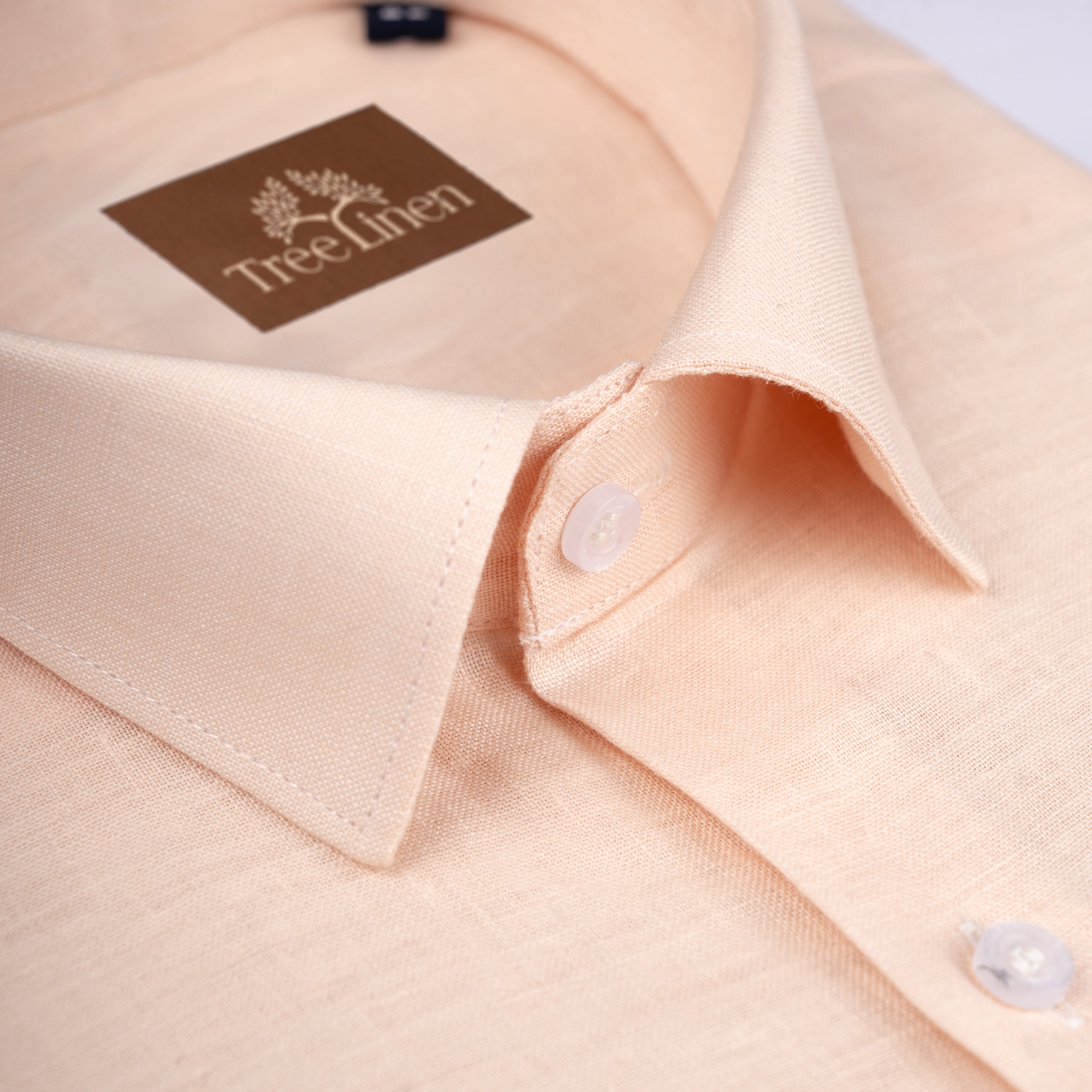 Peach Pure Linen 60s Lea Shirt For Men – Tree Linen