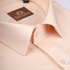 Peach Pure Linen 60s Lea Shirt For Men