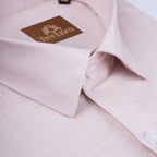 Light Pink Pure Linen 60s Lea Shirt For Men