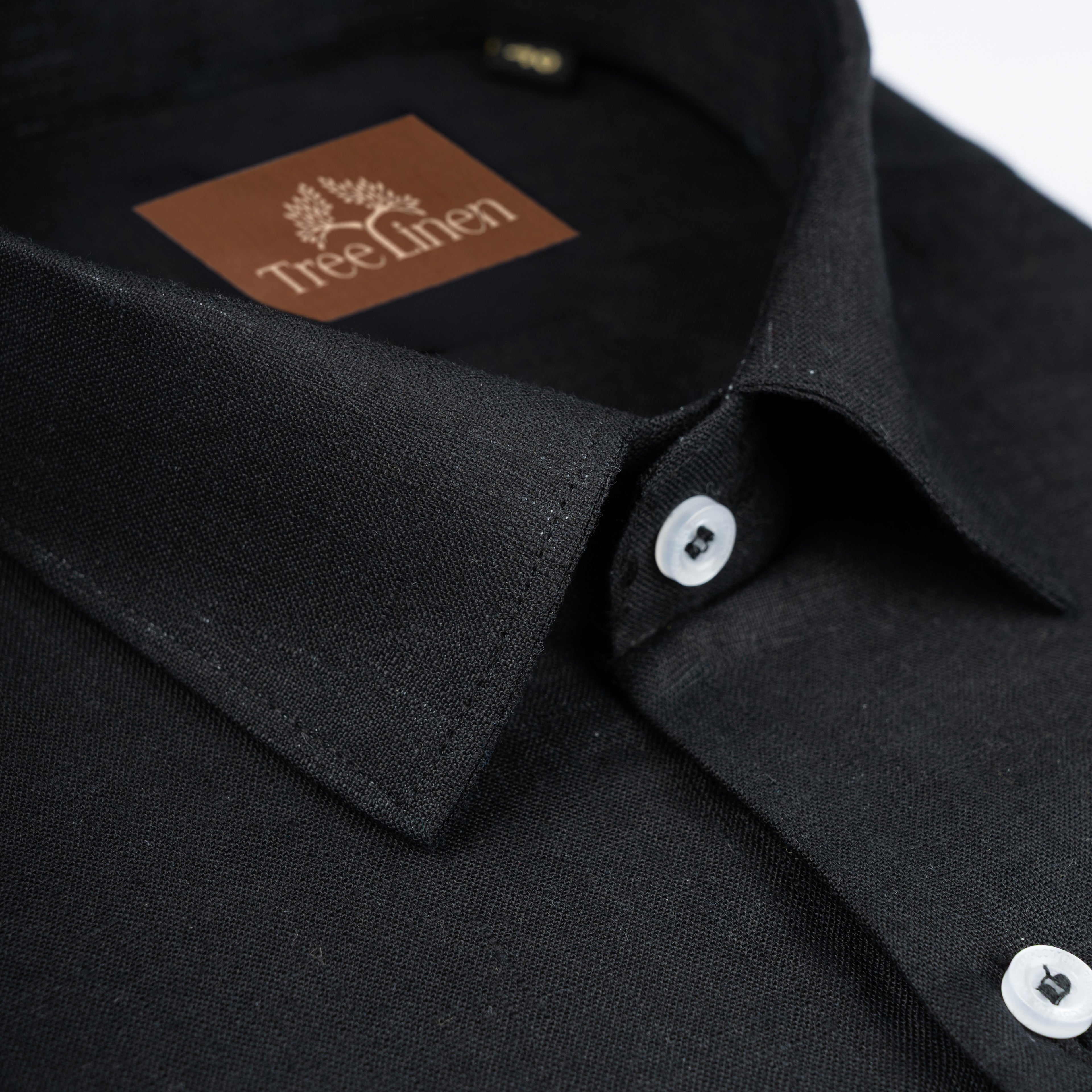 Black Pure Linen 60s Lea Shirt For Men