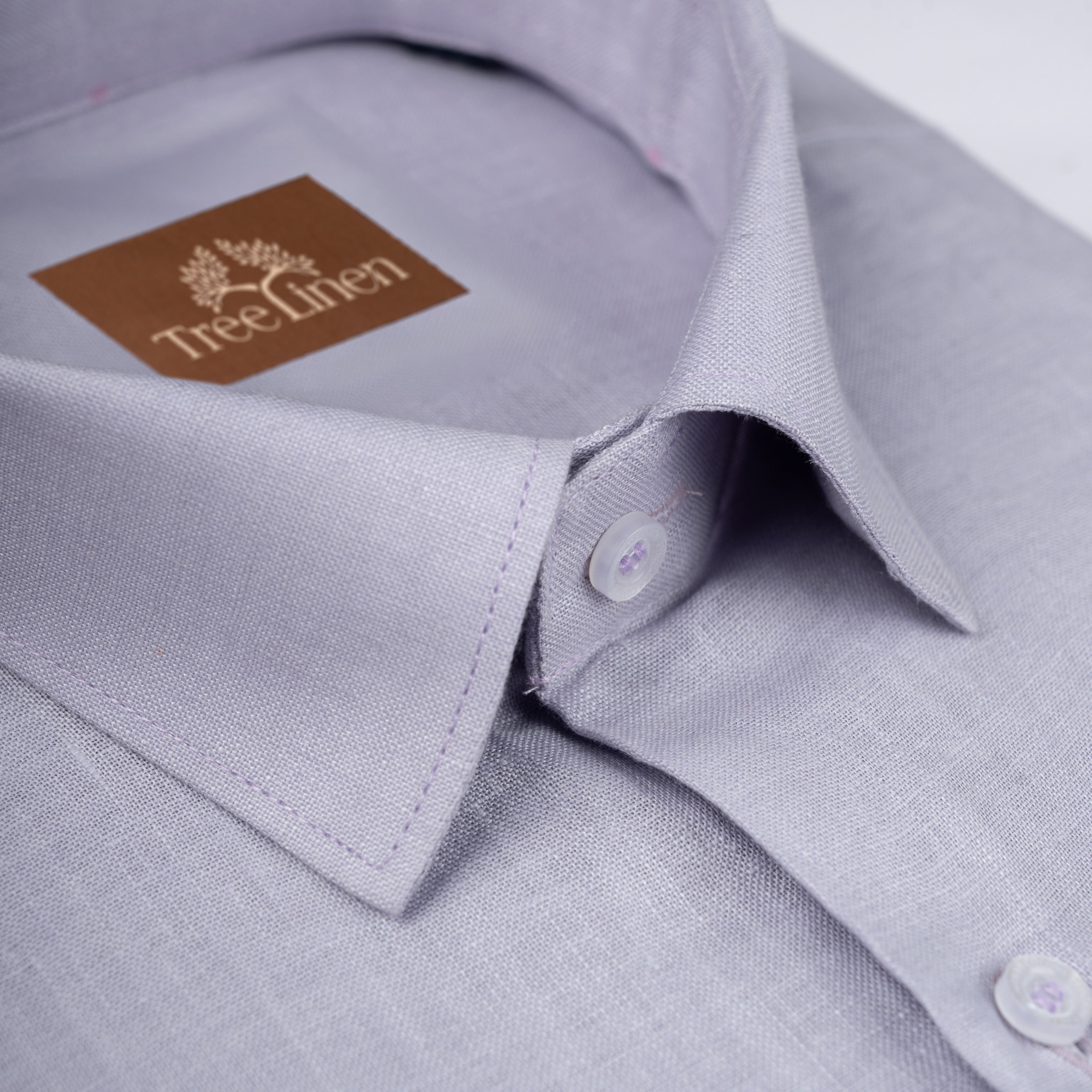 Lavender Pure Linen 60s Lea Shirt For Men