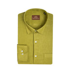 Lime Mehndi Pure Linen 60s Lea Shirt For Men